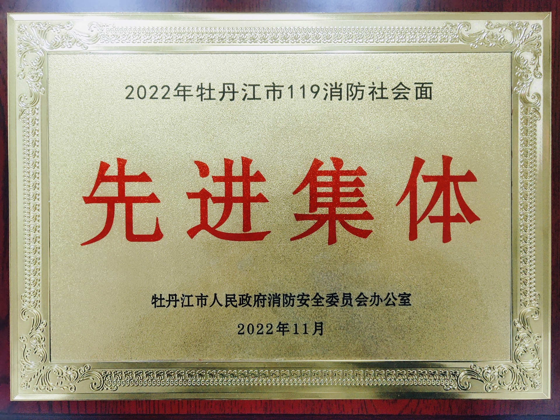 友搏藥業(yè)榮獲“2022年牡丹江市119消防社會面先進集體”稱號